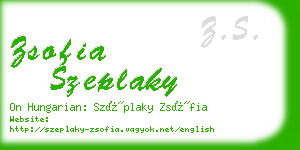 zsofia szeplaky business card